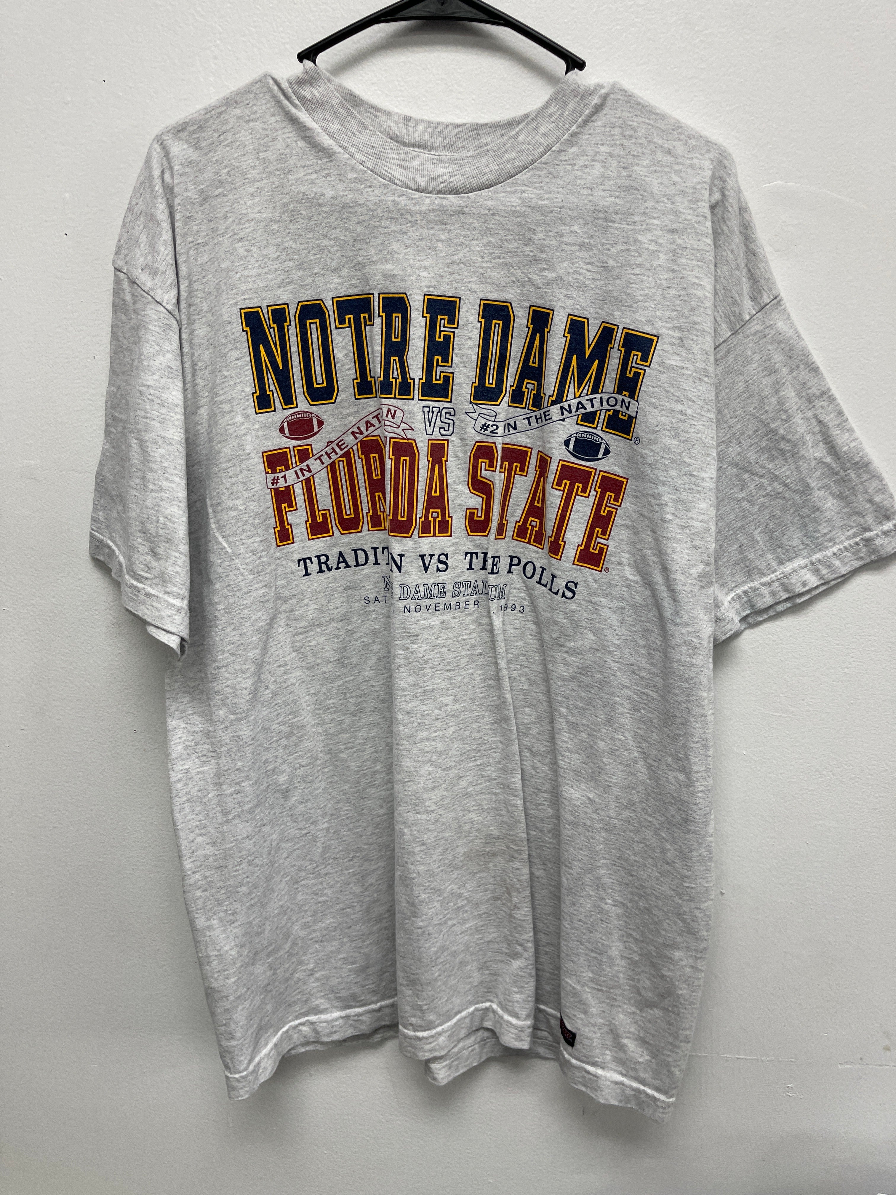 Notre Dame VS Florida State vintage t shirt size XL